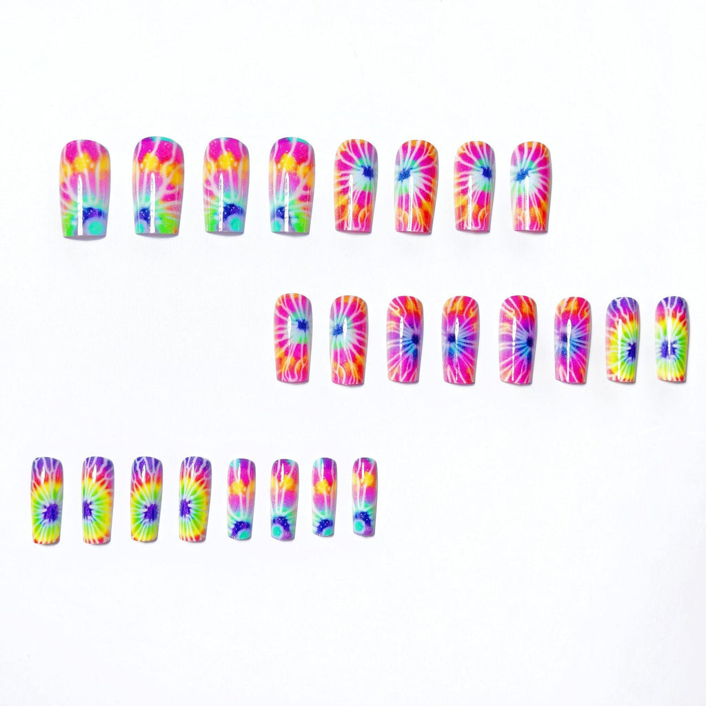 Abstract Tie-Dye Nail Art Design