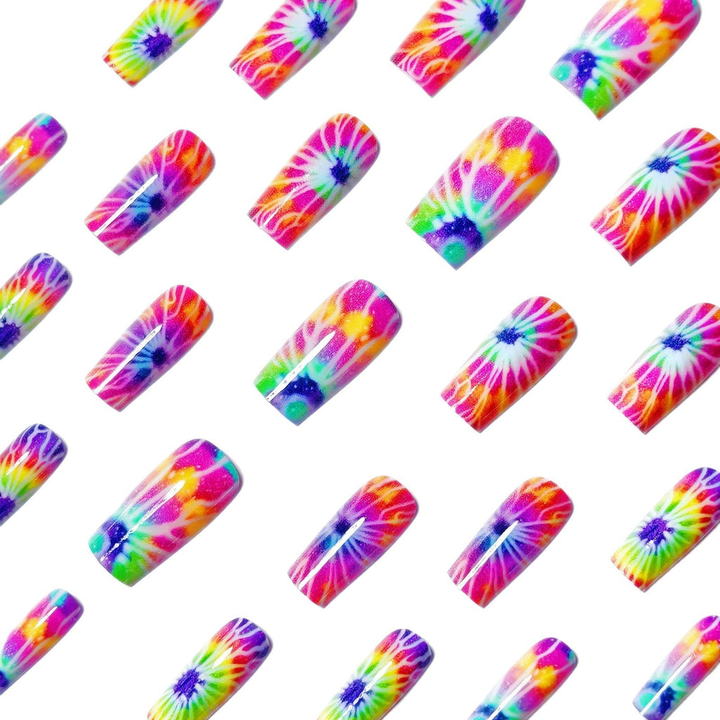 Abstract Tie-Dye Nail Art Design