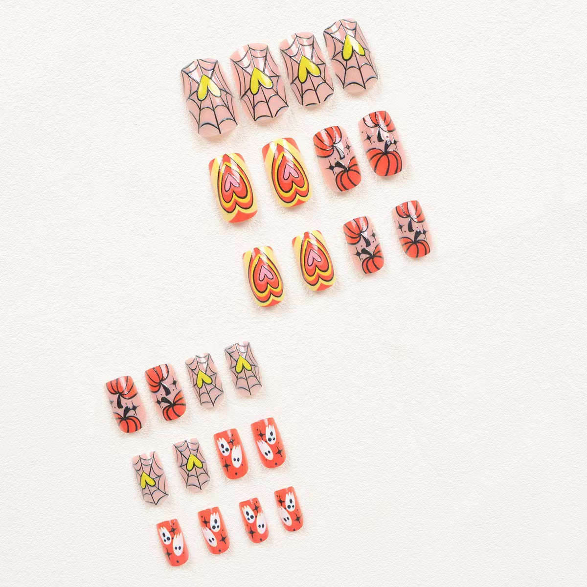 Acrylic Press-On Nails with Creative Fall Designs