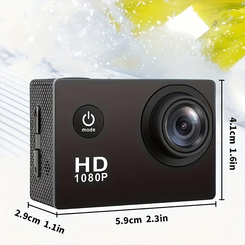Action Camera with HD Video and Wide-Angle Lens