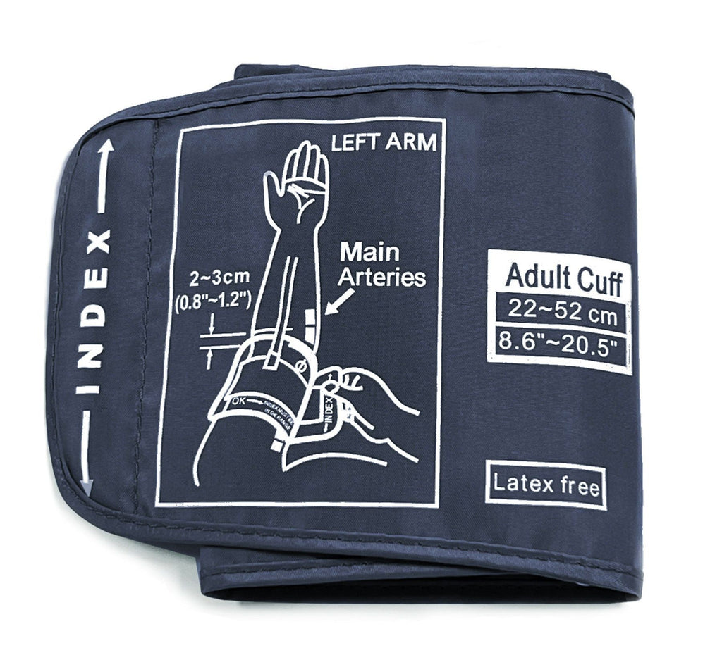 Adjustable Adult Upper Arm Blood Pressure Cuff – Latex-Free Durable Nylon