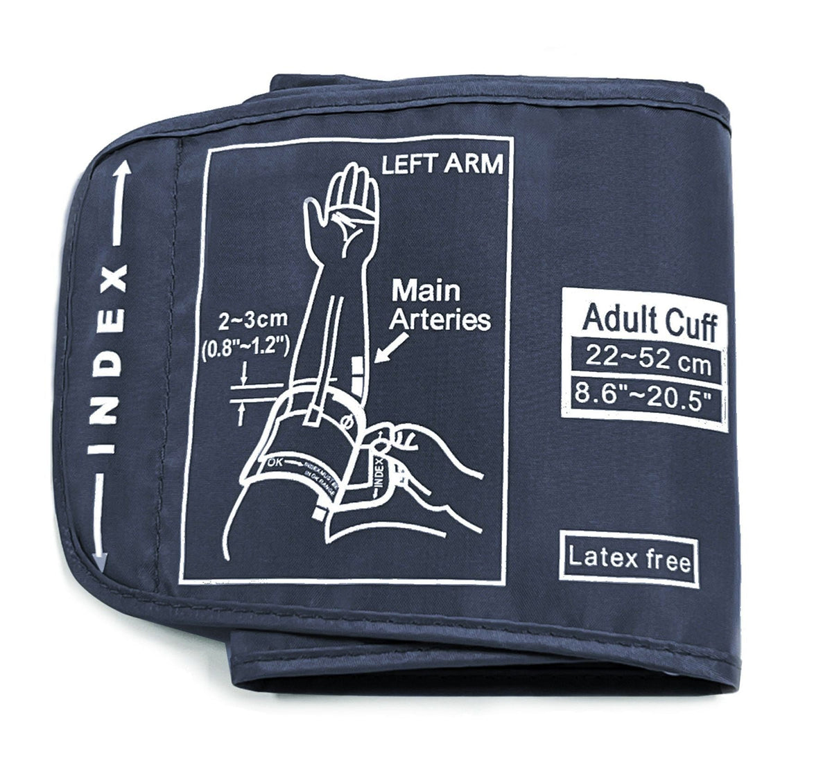 Adjustable Adult Upper Arm Blood Pressure Cuff – Latex-Free Durable Nylon