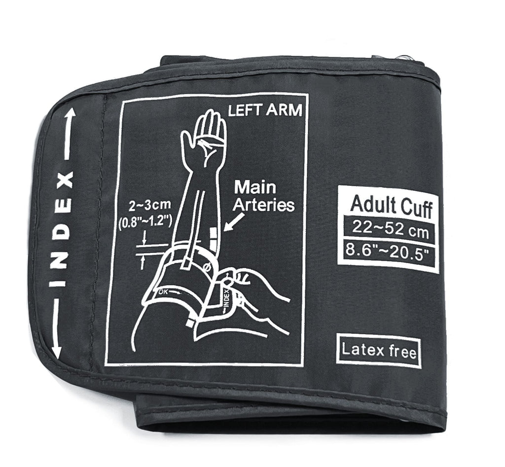 Adjustable Adult Upper Arm Blood Pressure Cuff – Latex-Free Durable Nylon