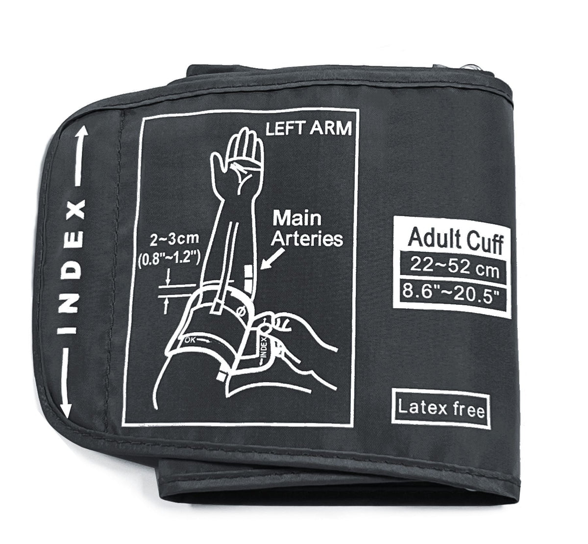 Adjustable Adult Upper Arm Blood Pressure Cuff – Latex-Free Durable Nylon
