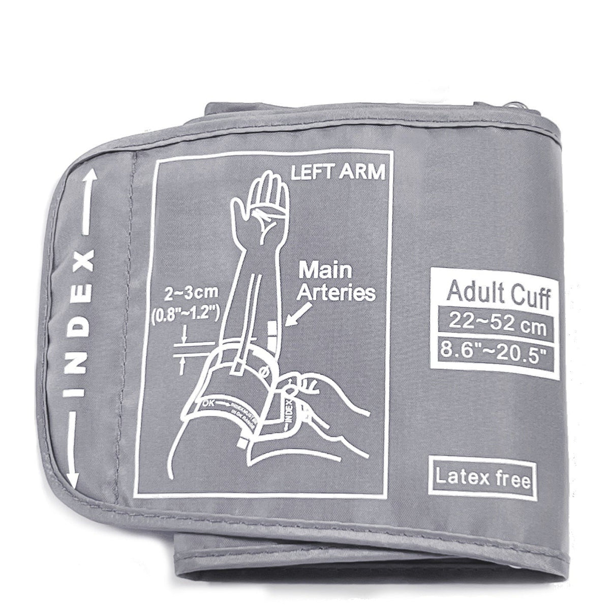 Adjustable Adult Upper Arm Blood Pressure Cuff – Latex-Free Durable Nylon