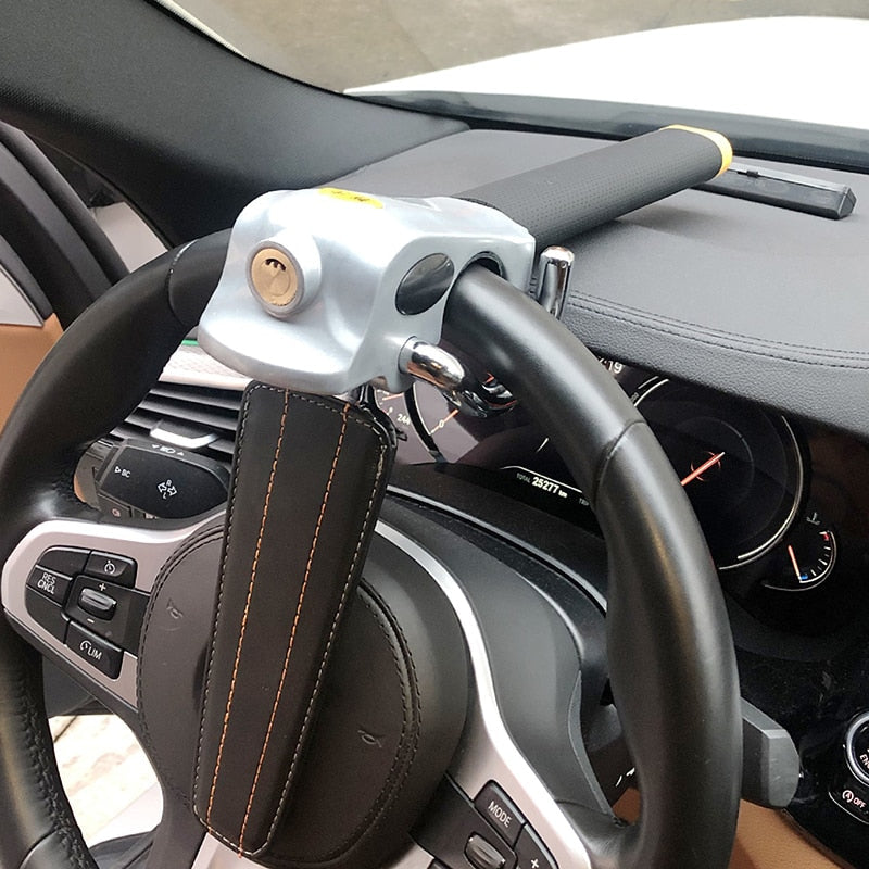 Adjustable Car Steering Wheel Lock with Three-Direction Mechanism and 3 Keys