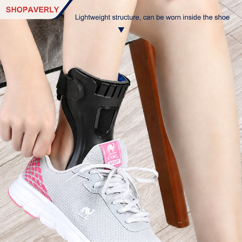 Adjustable Orthopedic Foot Drop Support with Breathable Lining and Ankle Stabilization