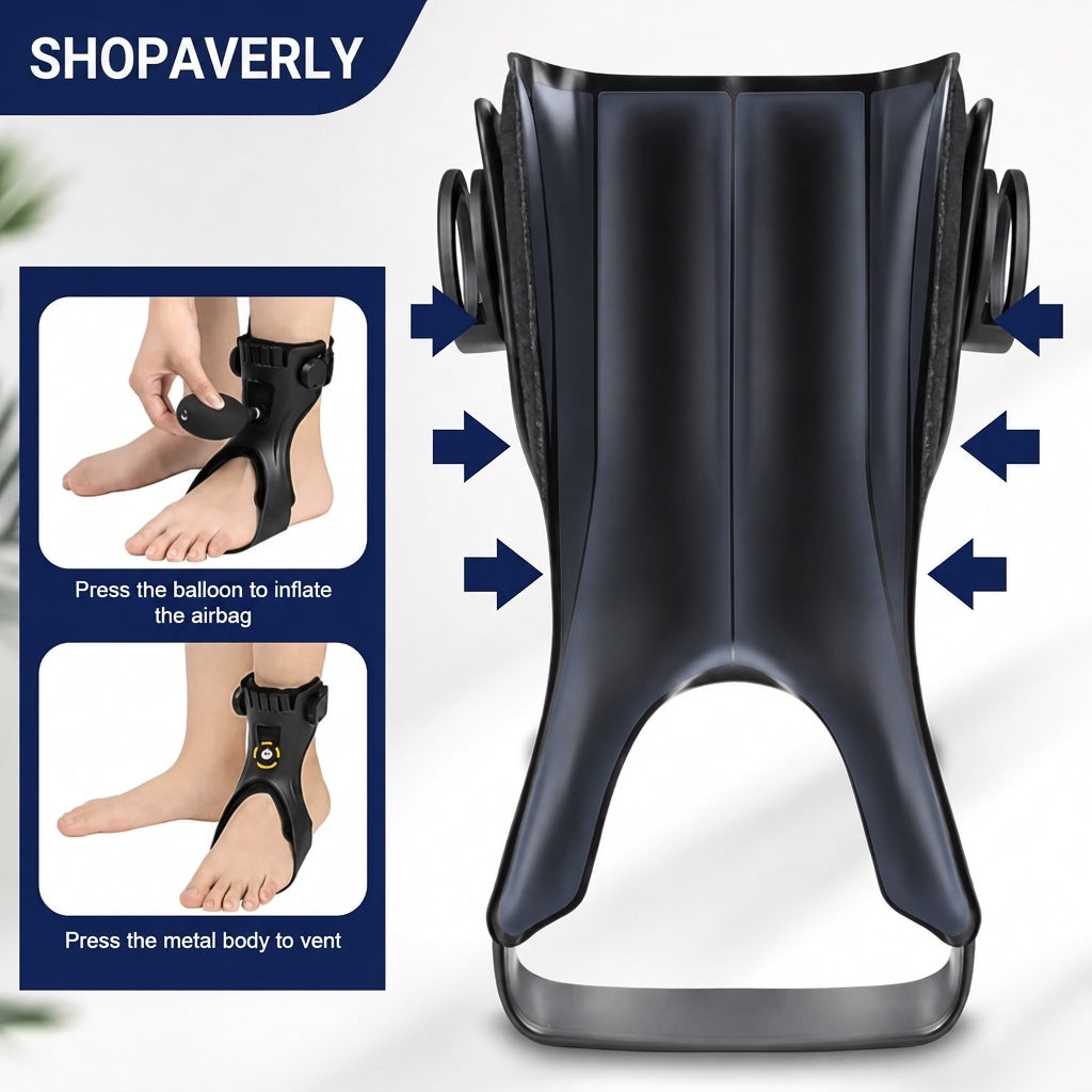 Adjustable Orthopedic Foot Drop Support with Breathable Lining and Ankle Stabilization