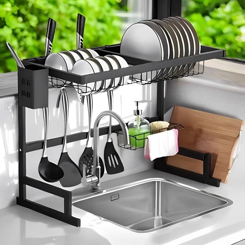Adjustable Over-Sink Dish Drying Rack - Fits 61 to 66 cm