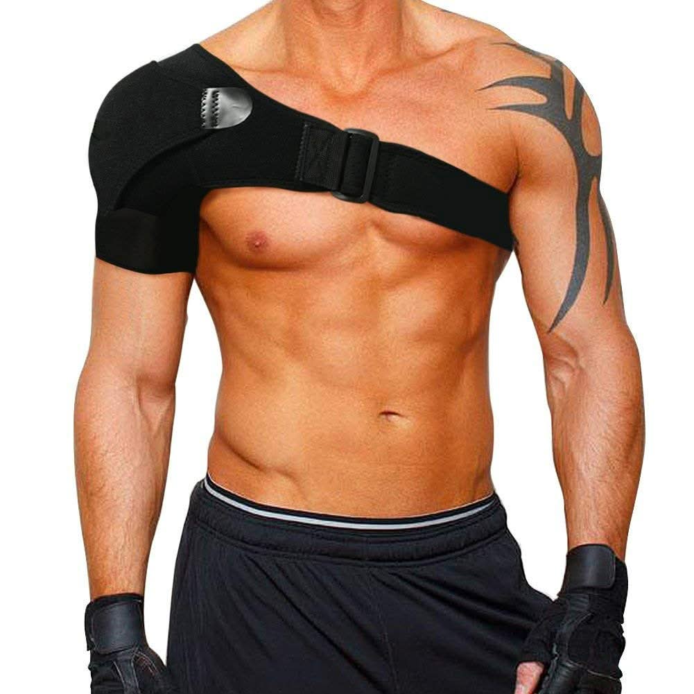 Adjustable Shoulder Brace with Compression Pad for Pain Relief and Support