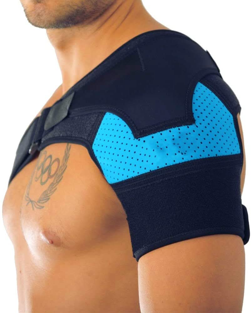Adjustable Shoulder Brace with Compression Pad for Pain Relief and Support