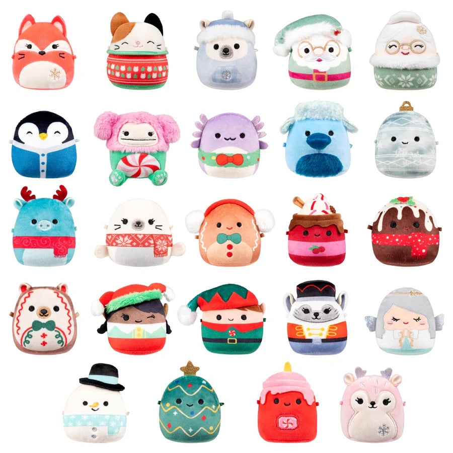 Advent Calendar with 24 Mini Christmas Plush Toys