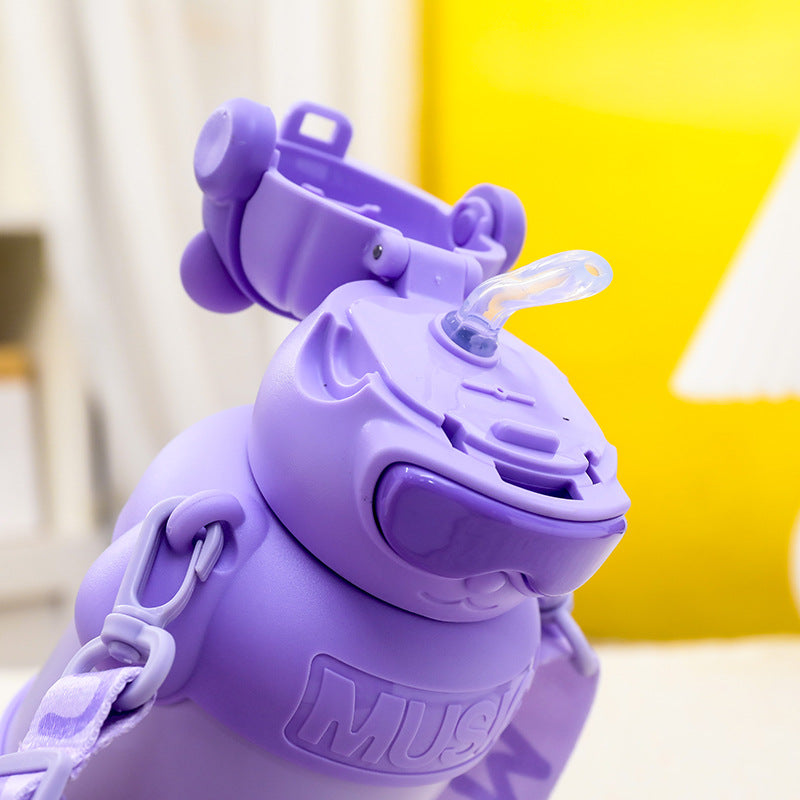 Animal Design Water Bottle with Carrying Strap