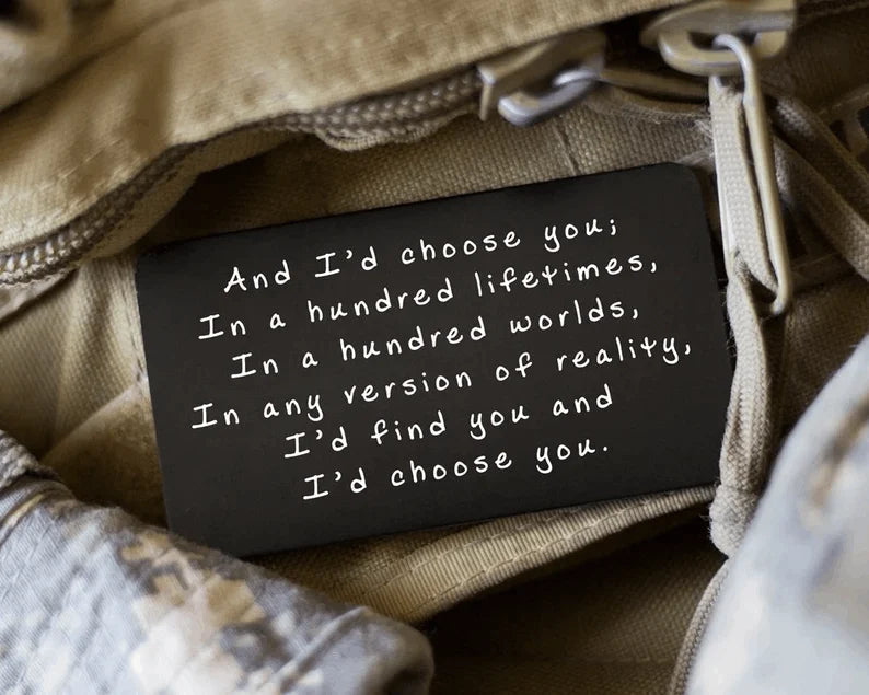 Anniversary wallet card for couples – long-distance love keepsake for him
