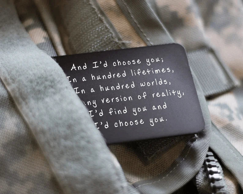 Anniversary wallet card for couples – long-distance love keepsake for him