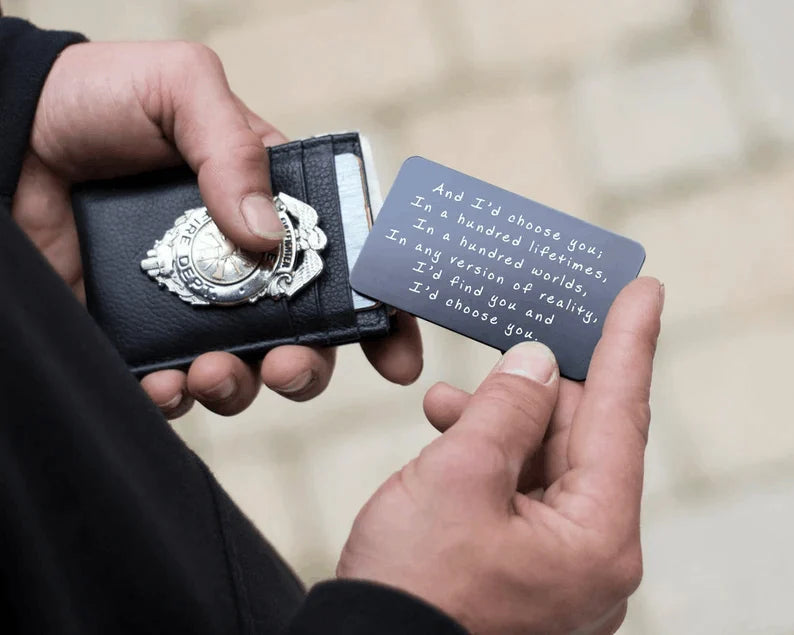 Anniversary wallet card for couples – long-distance love keepsake for him