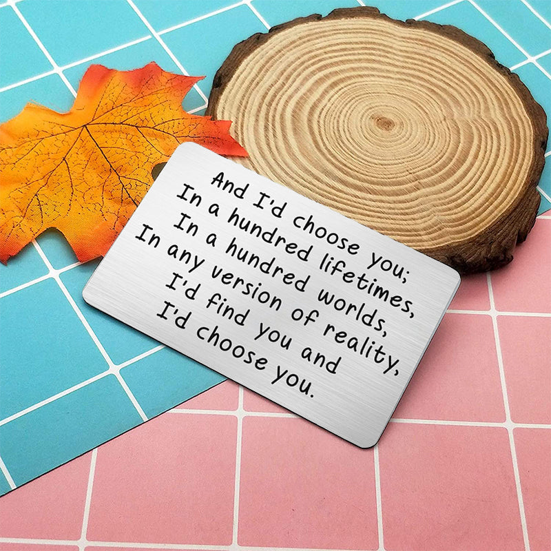 Anniversary wallet card for couples – long-distance love keepsake for him