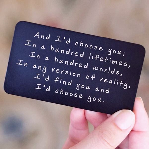 Anniversary wallet card for couples – long-distance love keepsake for him
