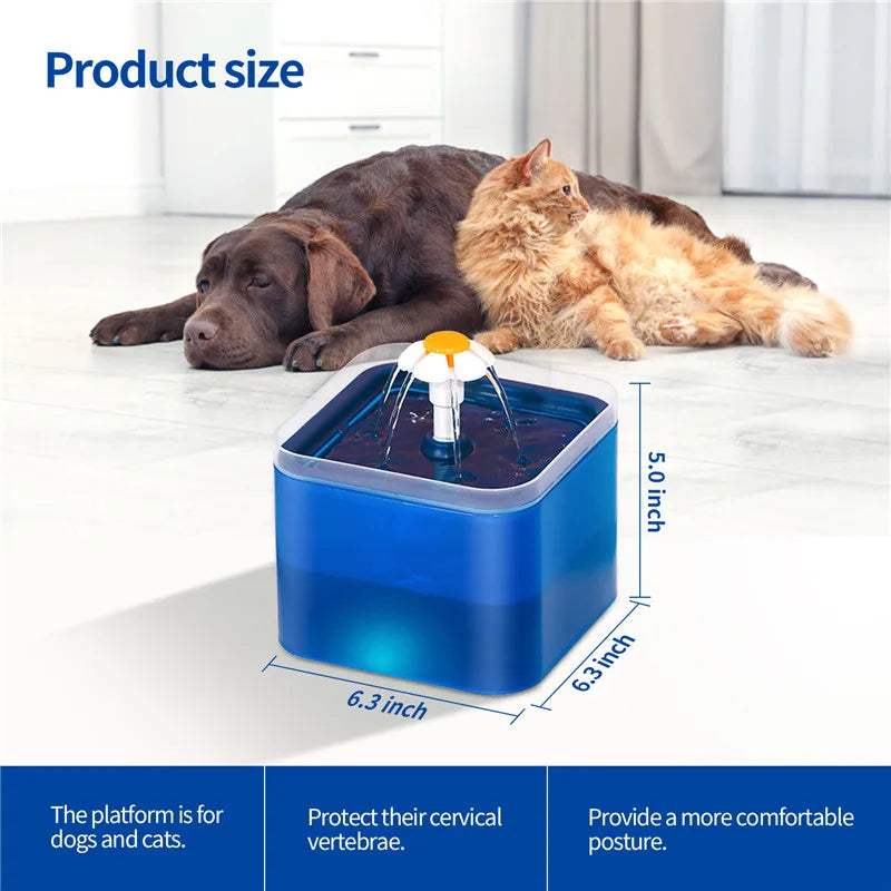 AquaMiau Cat Water Fountain 2L with 4-Stage Filter, LED & App Control