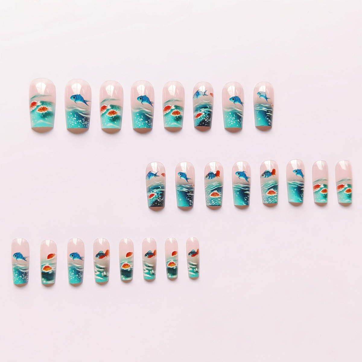 Aquatic-Themed Nail Art Design