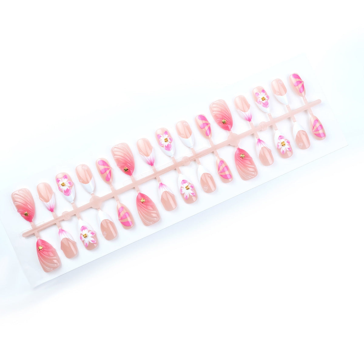 Artistic 3D Floral Press-On Nails