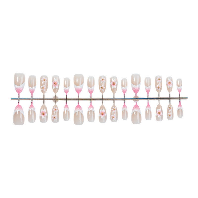Artistic Floral Accent Press-On Nails