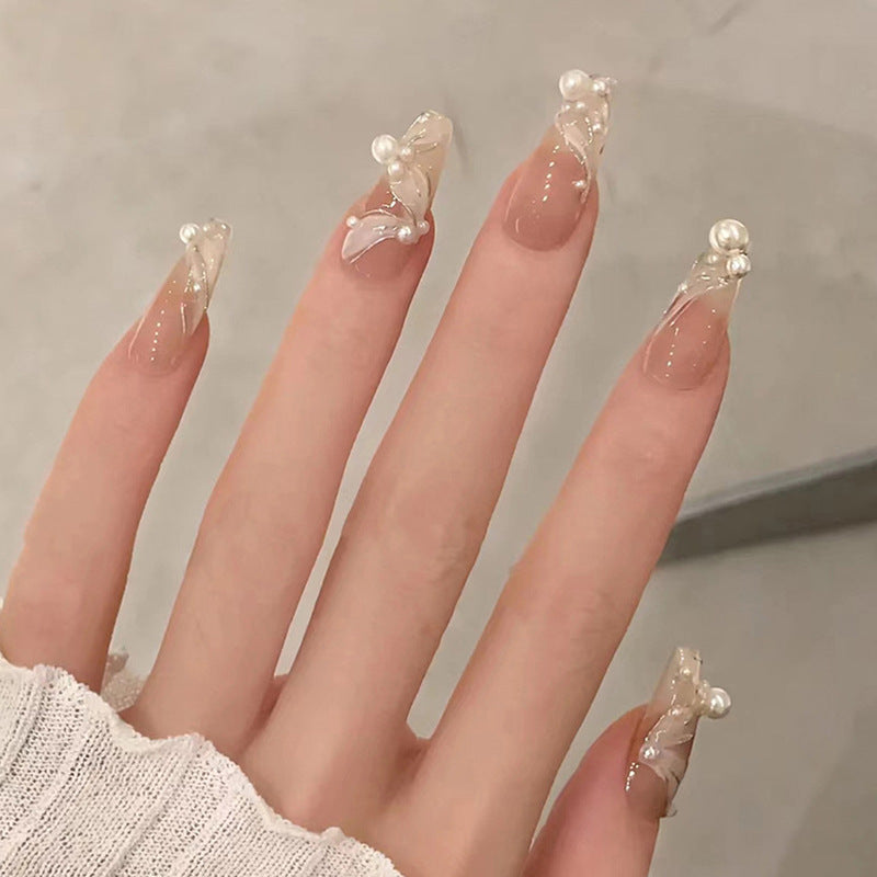 Artistic Flower Design Press-On Nail Extensions