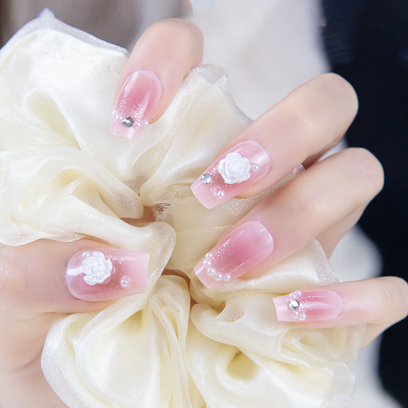 Artistic Flower Design Press-On Nail Extensions