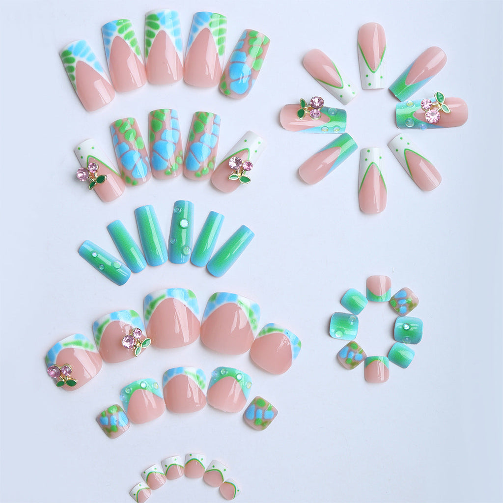 Artistic Glitter Accent Nail Extensions
