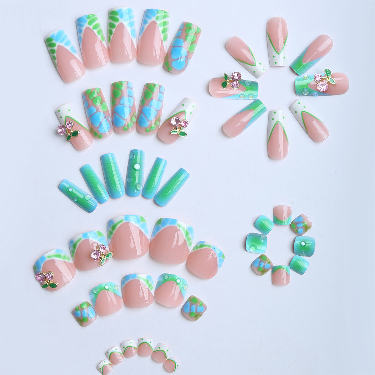 Artistic Glitter Accent Nail Extensions