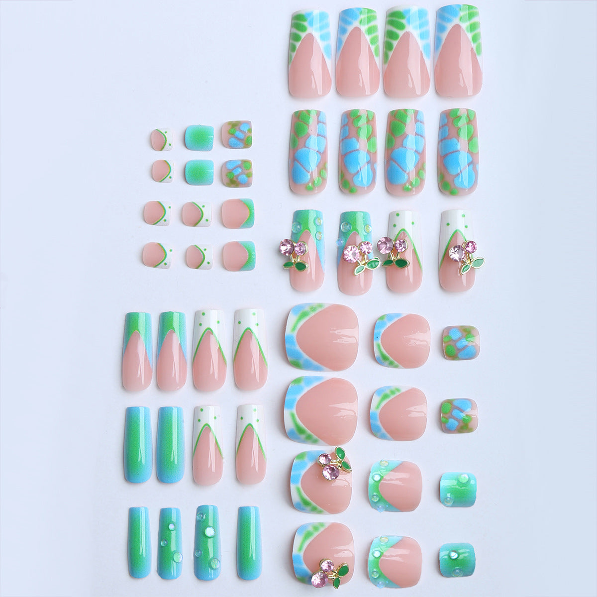 Artistic Glitter Accent Nail Extensions