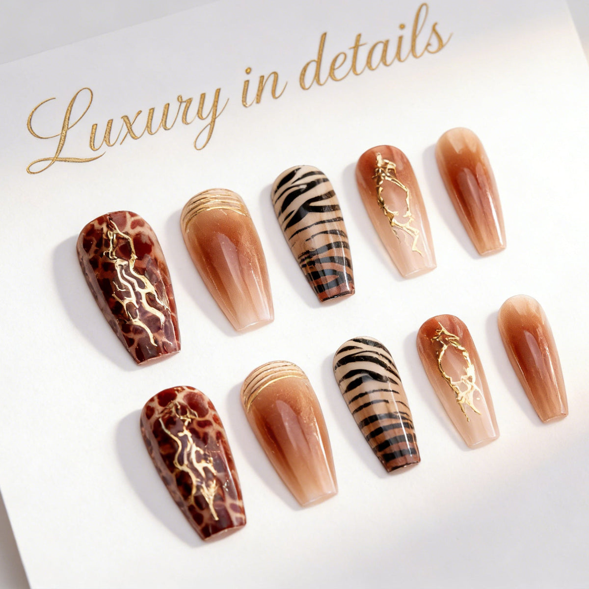 Artistic Press-On Nails with Elegant Designs