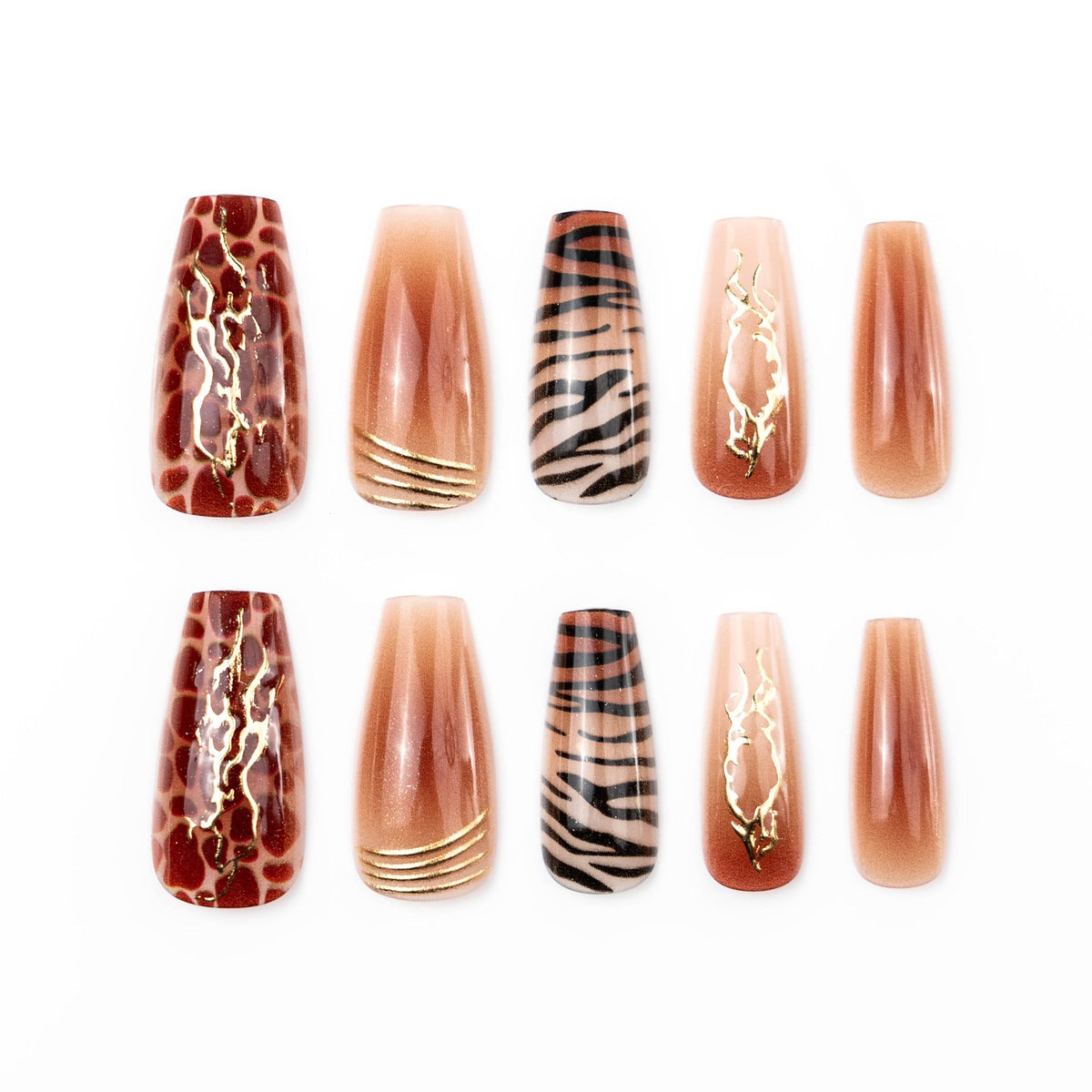 Artistic Press-On Nails with Elegant Designs