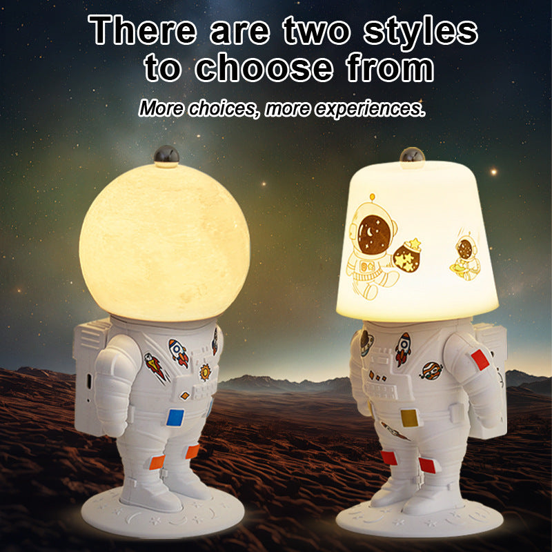Astronaut Moon Lamp – Resin Night Light for Bedroom Decor