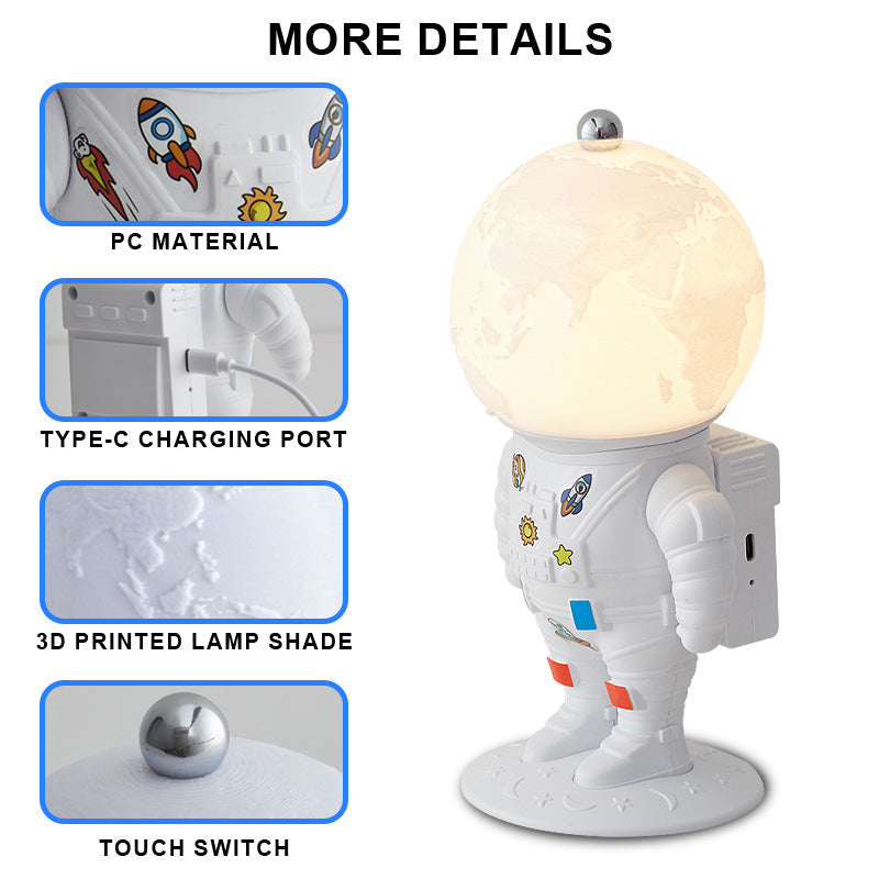 Astronaut Moon Lamp – Resin Night Light for Bedroom Decor