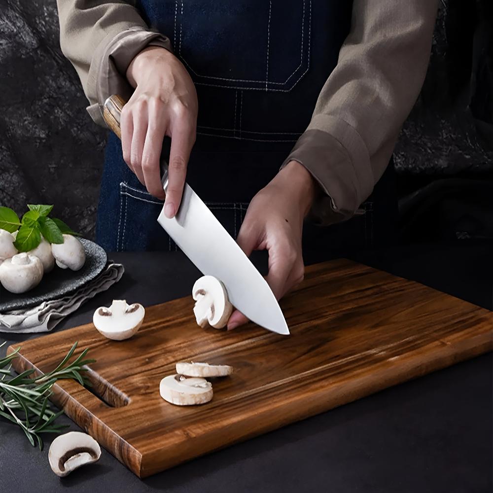 AuriWood Acacia Wooden Cutting Board with Handle