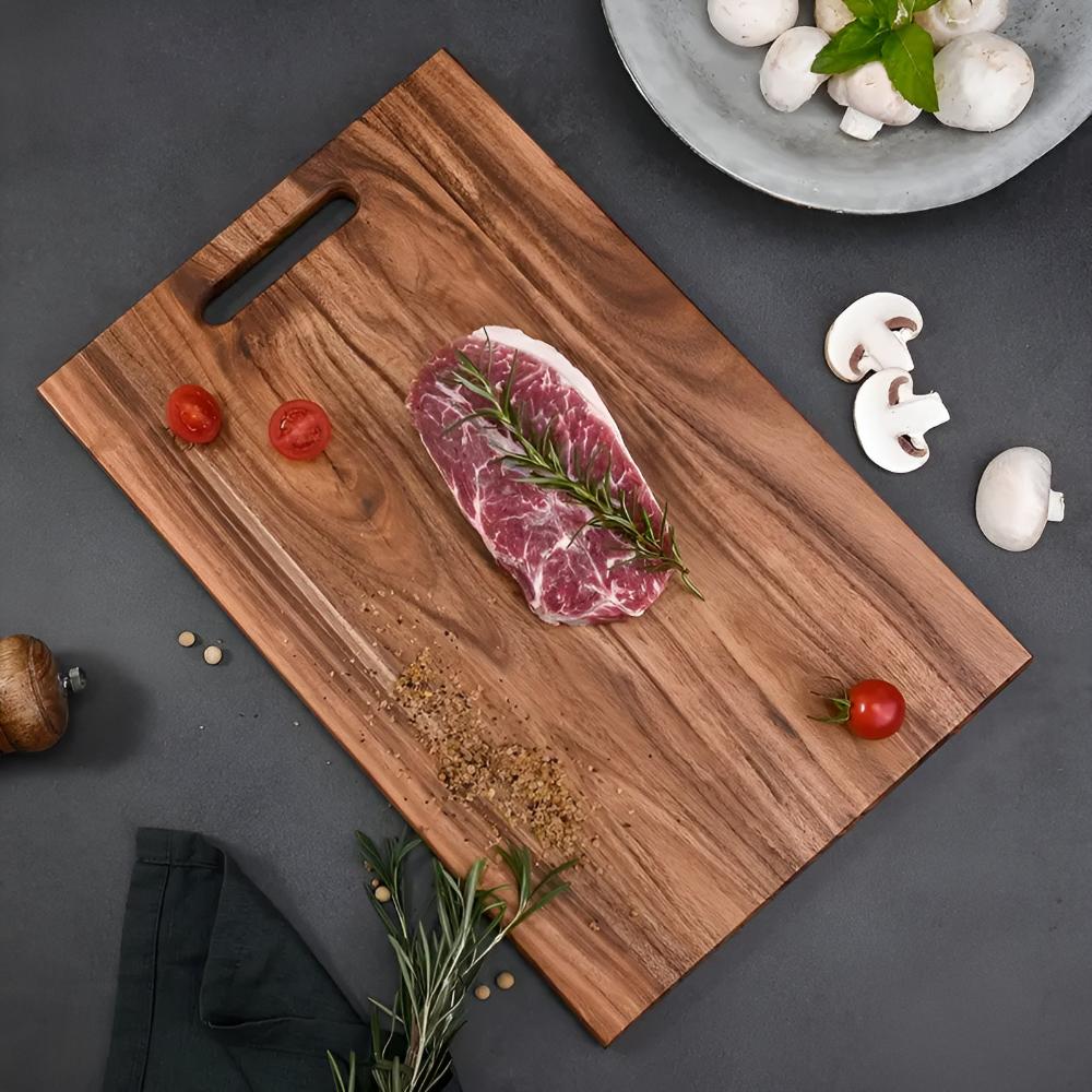 AuriWood Acacia Wooden Cutting Board with Handle