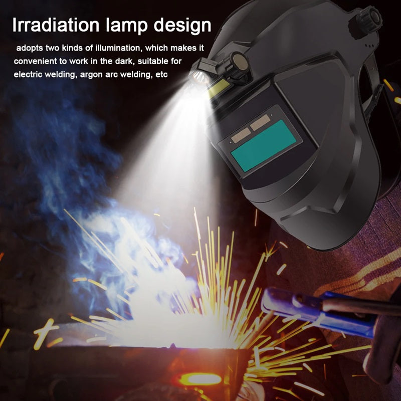 Auto-Darkening Welding Helmet with Built-In Headlamp