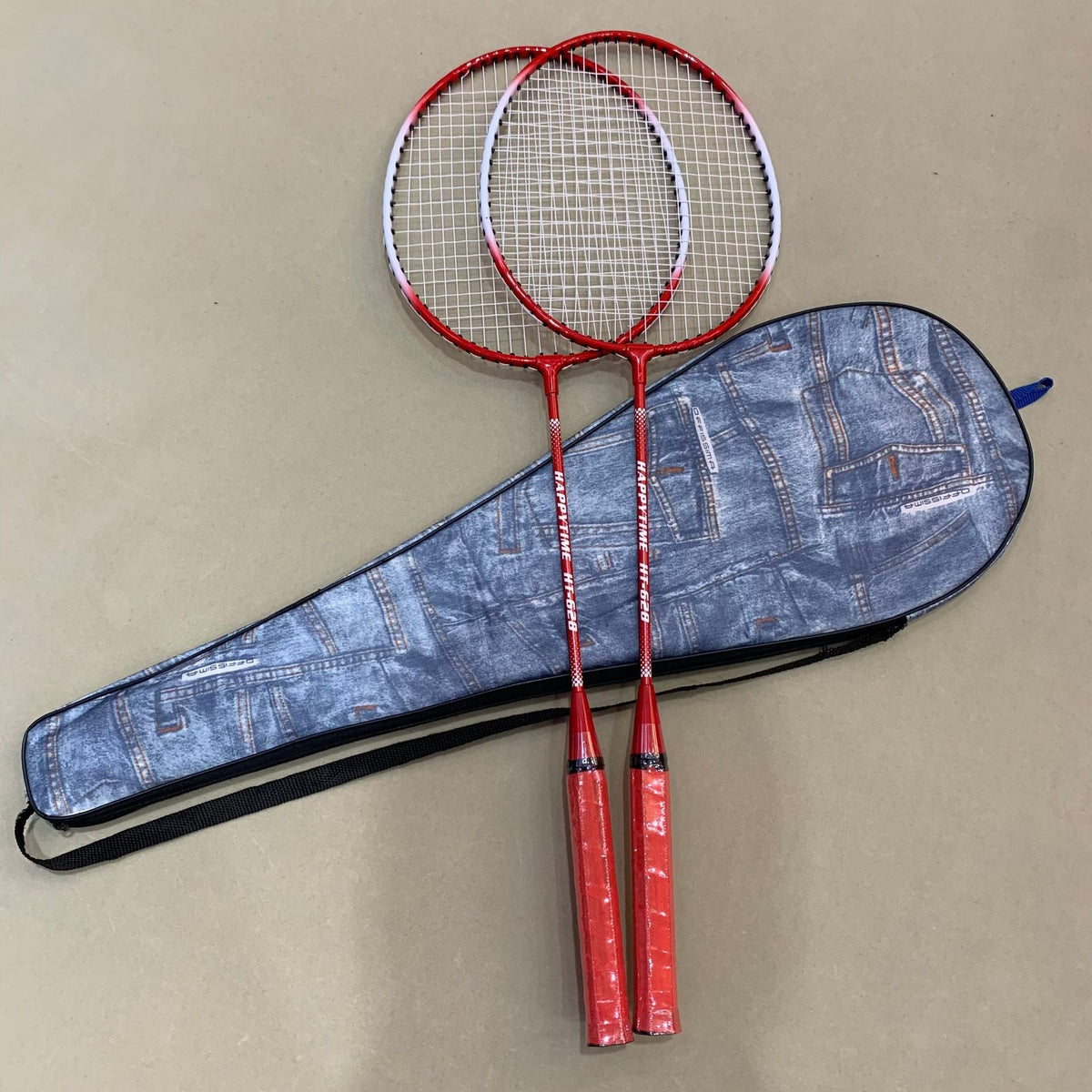Badminton Racket Set with Multicolored Rackets and Protective Cover
