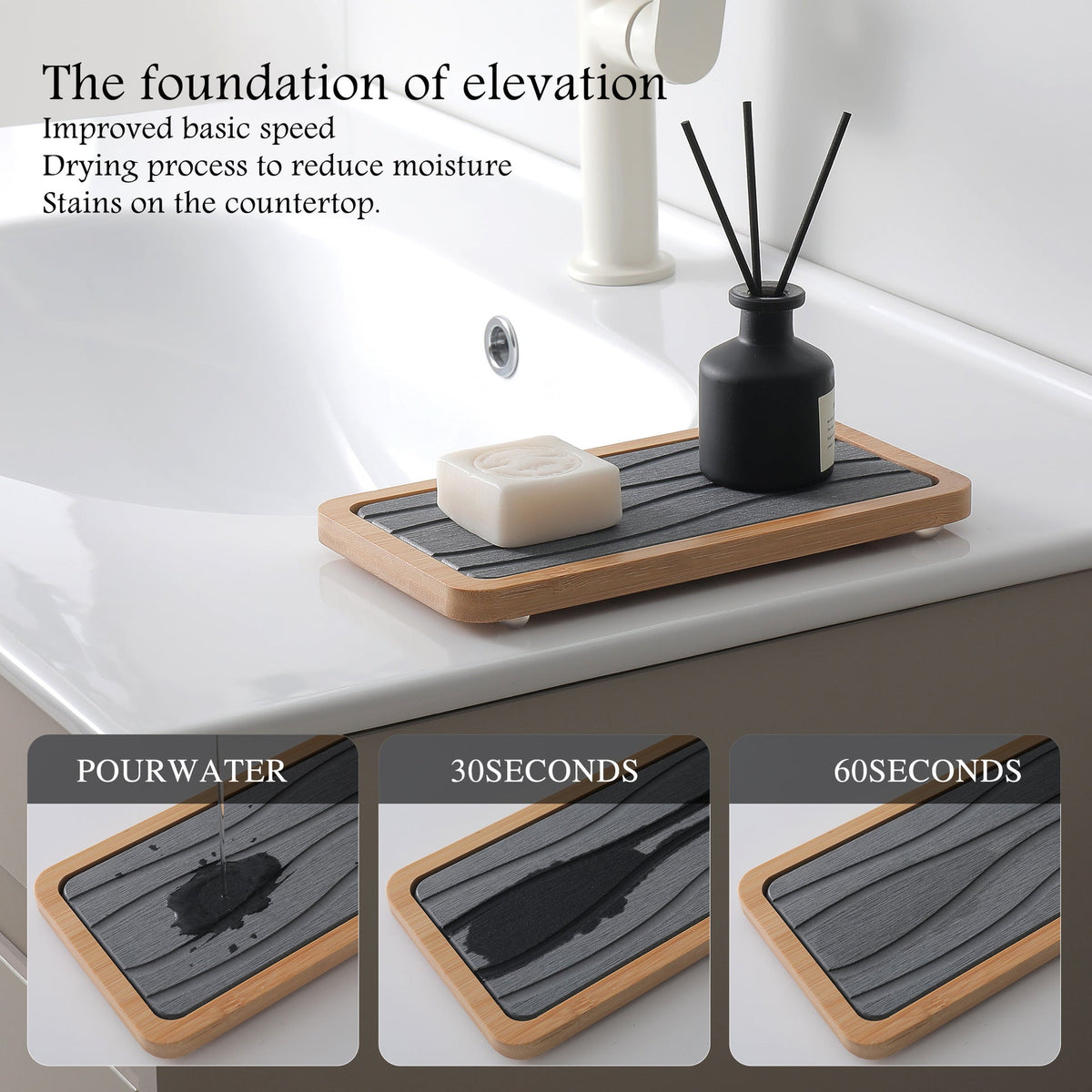 Bamboo Cosmetic Organizer Tray