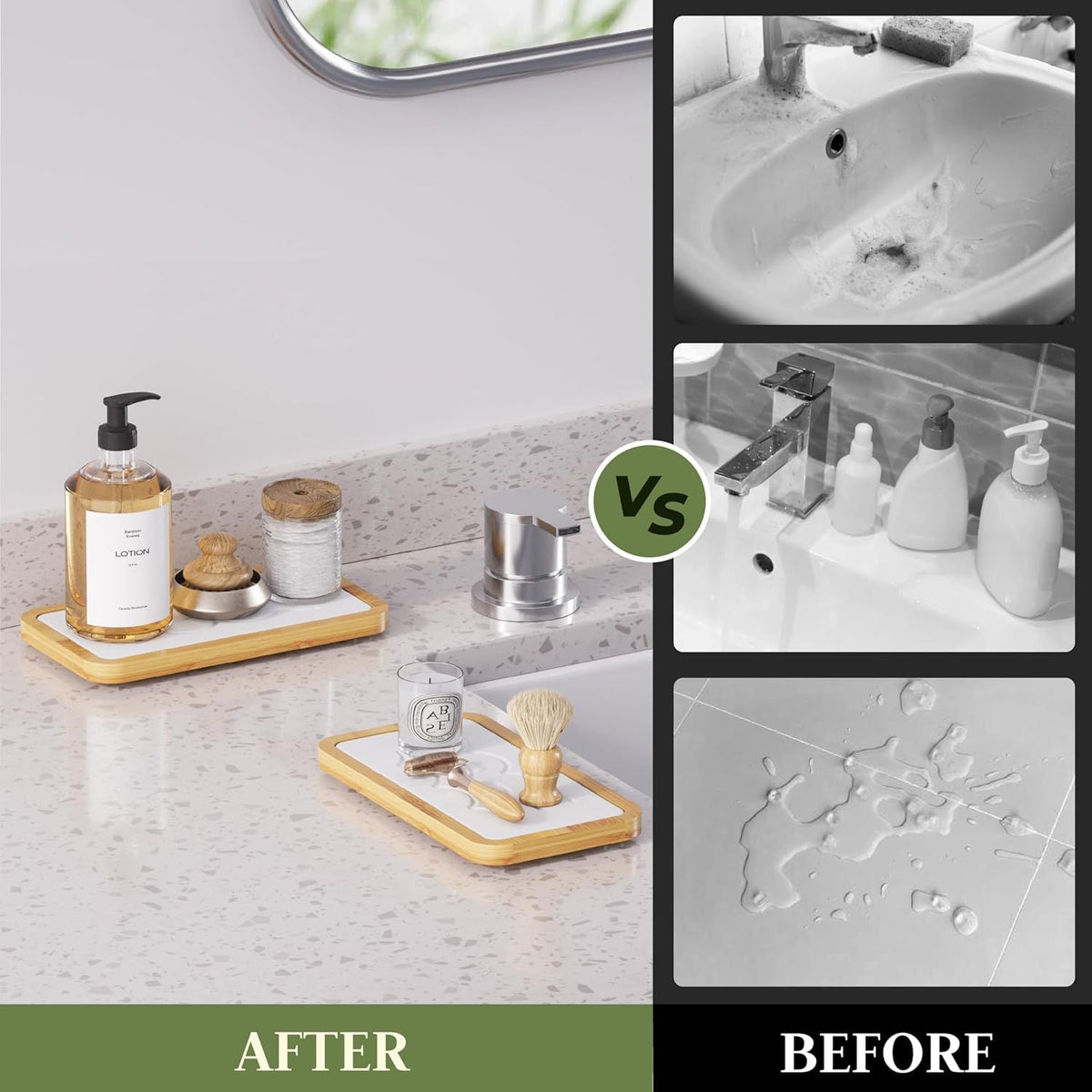 Bamboo Cosmetic Organizer Tray