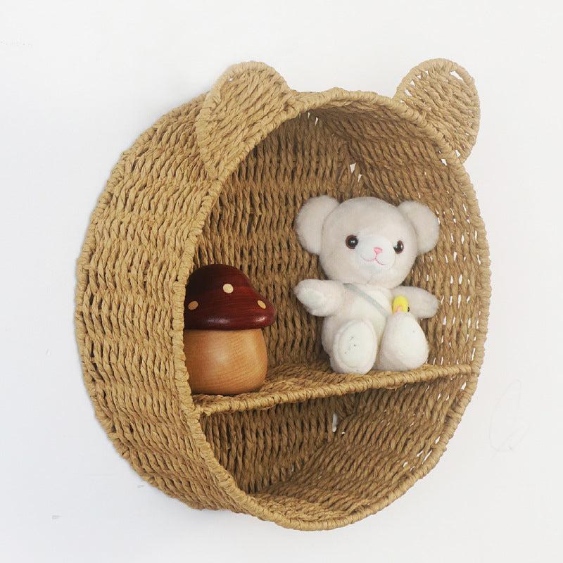 Bear Wall Shelf – Handwoven Natural Storage