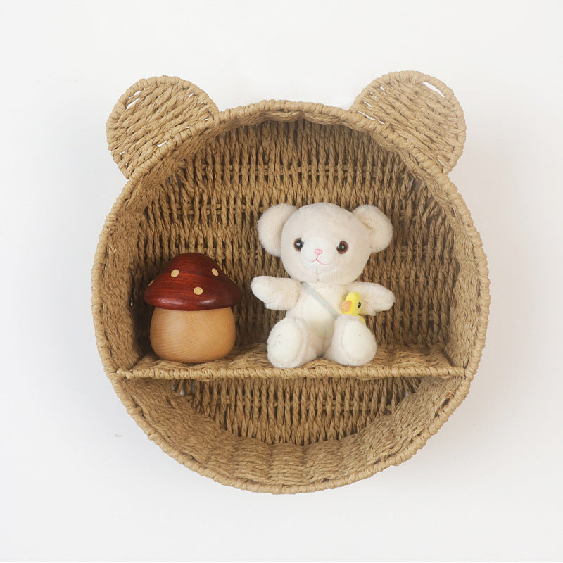 Bear Wall Shelf – Handwoven Natural Storage