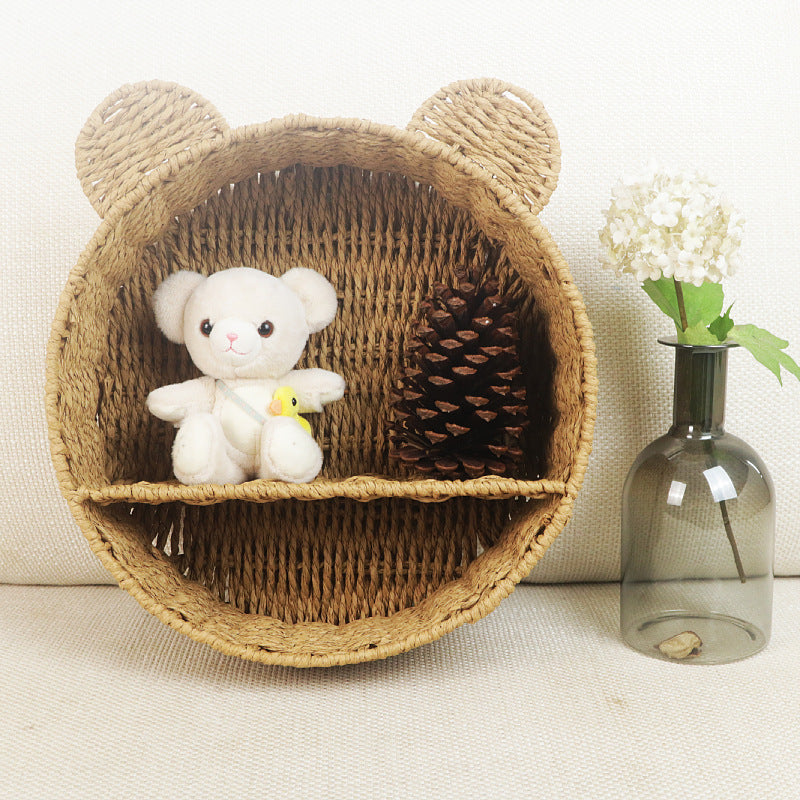 Bear Wall Shelf – Handwoven Natural Storage