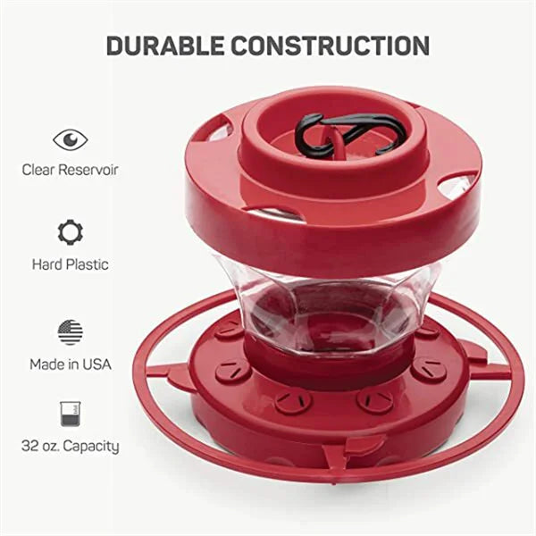 Bee-Proof Hummingbird Feeder with Perch - 16 fl oz Capacity