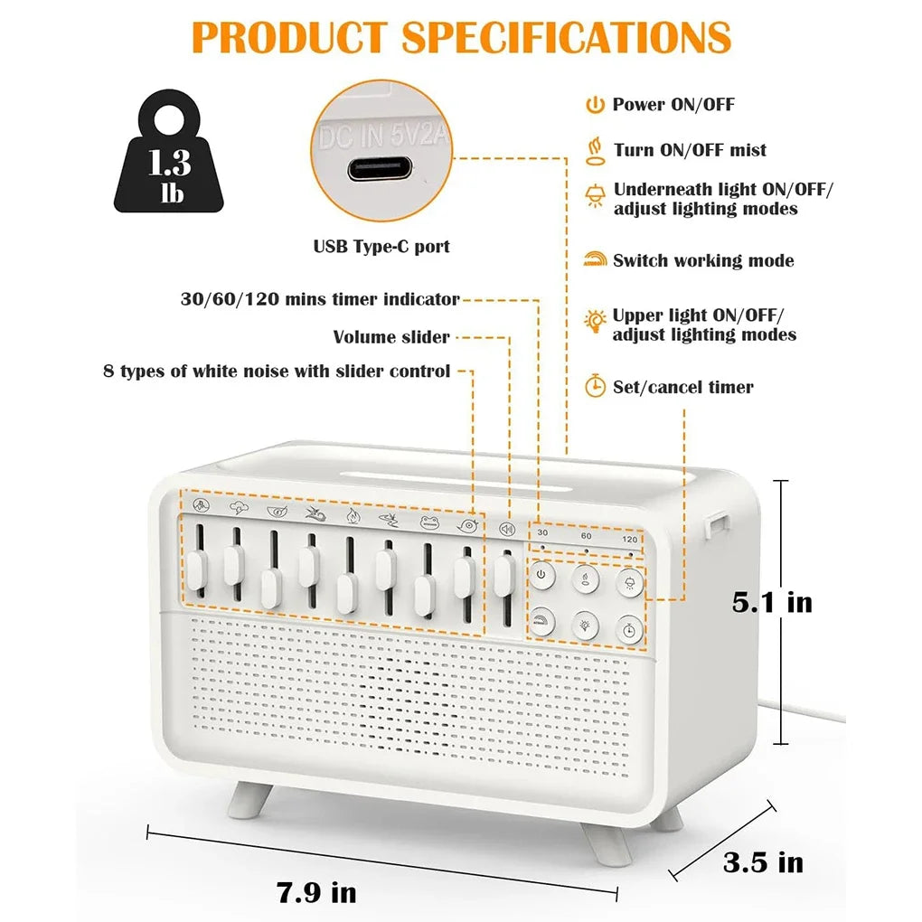 Bluetooth Sound Therapy Humidifier with Night Light