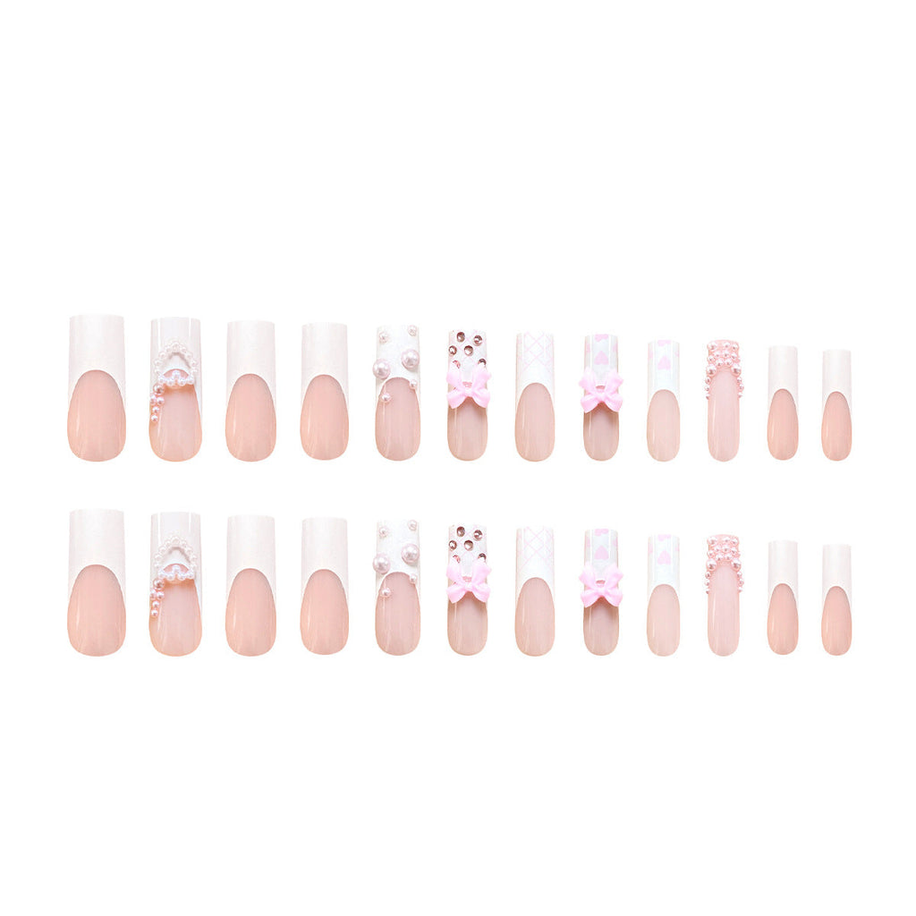 Bow & Pearl Accent Press-On Nails
