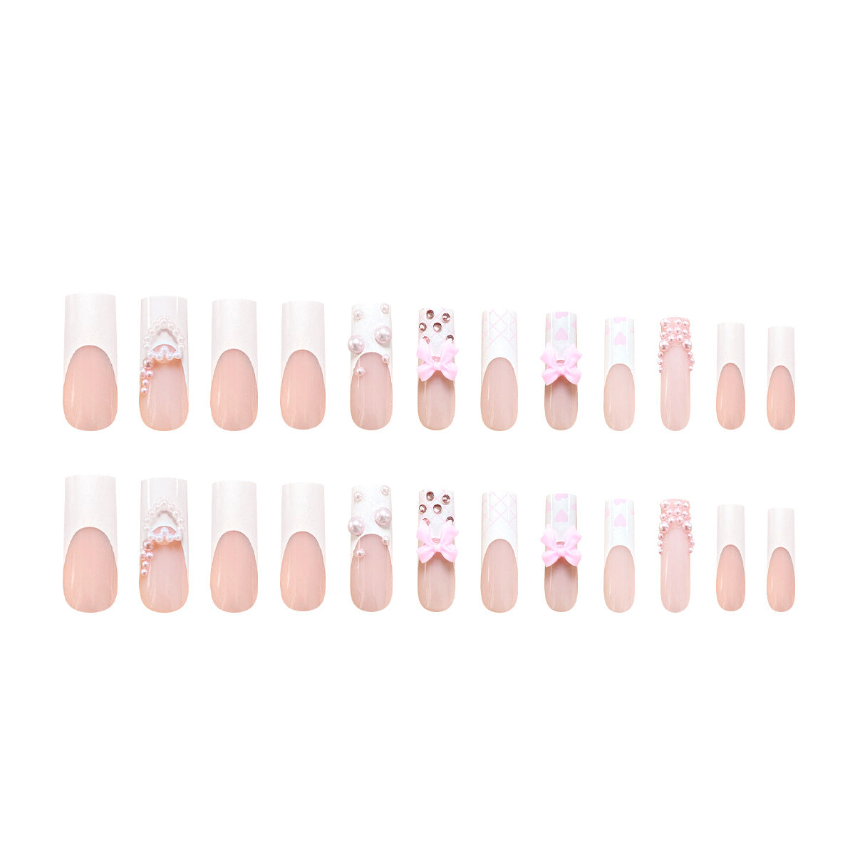 Bow & Pearl Accent Press-On Nails
