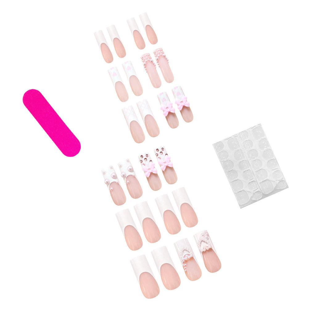 Bow & Pearl Accent Press-On Nails