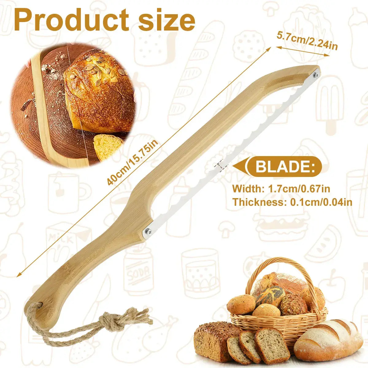 BreadMaster serrated bread knife with wooden handle